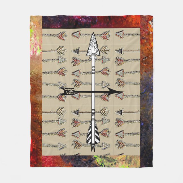 Manta Polar Tribal Flechas Modernas Fleece Throw Blanket (Anverso)
