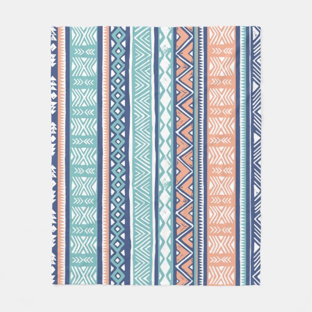 Manta Polar Tribual Pastel Navajo: patrón sin costuras. (Anverso)