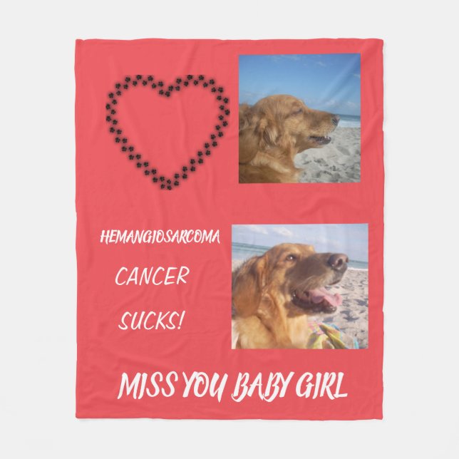 Manta Polar Tributo por cáncer de perro - Monumento rojo (Anverso)