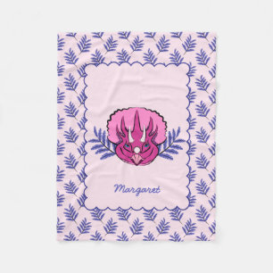 Manta Polar Triceratops Bonito Dinosaurio rosa con patrón de h