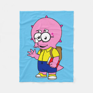 Manta Polar Triceratops Con Mochila Y Libro De Texto.