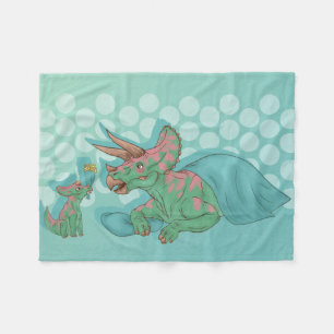 Manta Polar Triceratops dando flores