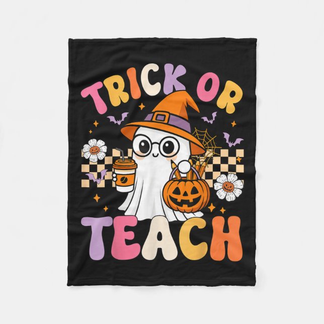 Manta Polar Trick O Teach Cute Ghost Coffkins Halloween (Anverso)