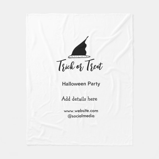 Manta Polar Trick o tratar la fiesta de Halloween gorra negro  (Anverso)