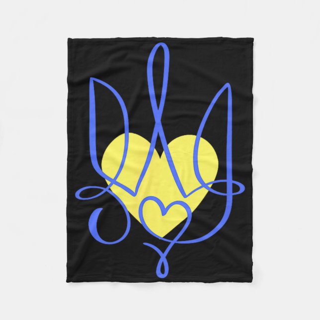 Manta Polar Trident Coat Of Arms Ukraine Gift Heart  (Anverso)