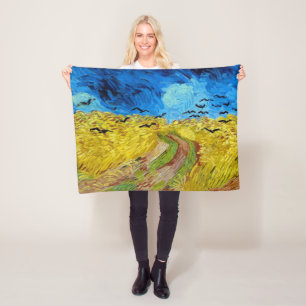 Manta Polar Trigal con cuervos, Van Gogh