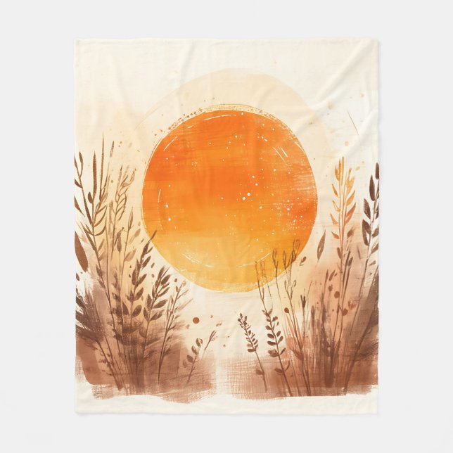 Manta Polar Trigo Boho Amanecer Atardecer (Anverso)