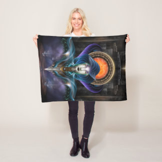 Manta Polar Trilia - Diosa De La Luna Naranja