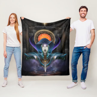 Manta Polar Trilia - Diosa De La Luna Naranja