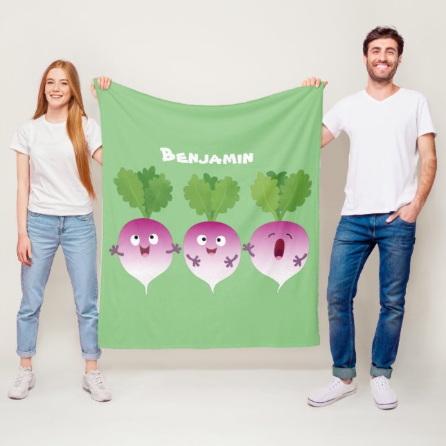 Manta Polar Trío de verduras de nabo lindo personalizado (In situ)