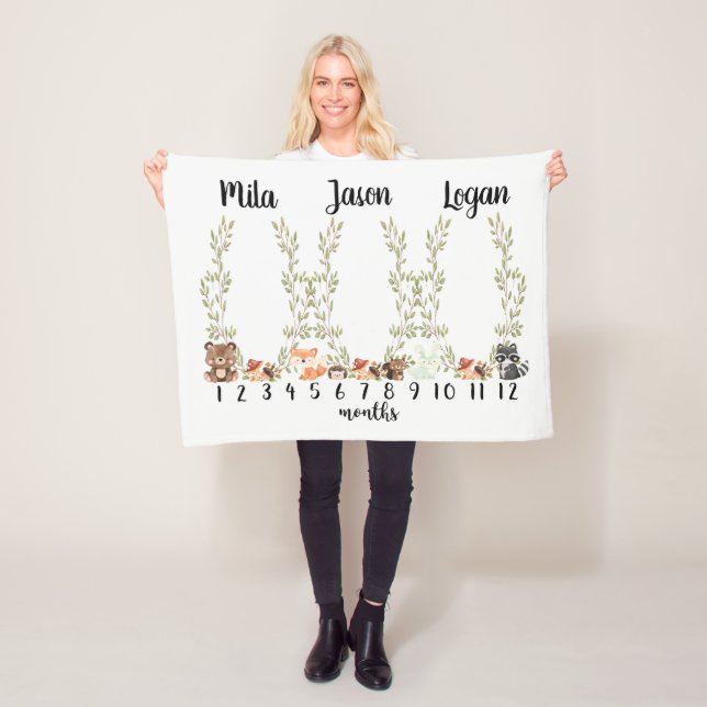 Manta Polar Triplet Woodland Milestone Blanket - Woodland Mile (In situ)