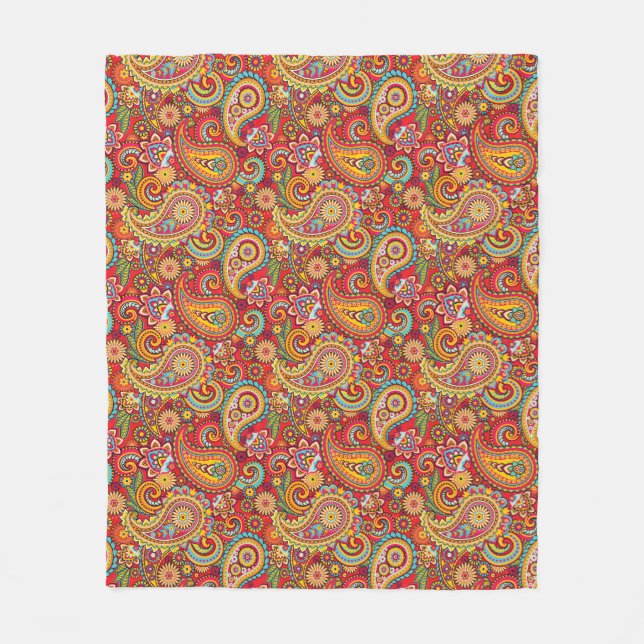 Manta Polar Trippy Hippy Paisley Fleece Blanket (Anverso)