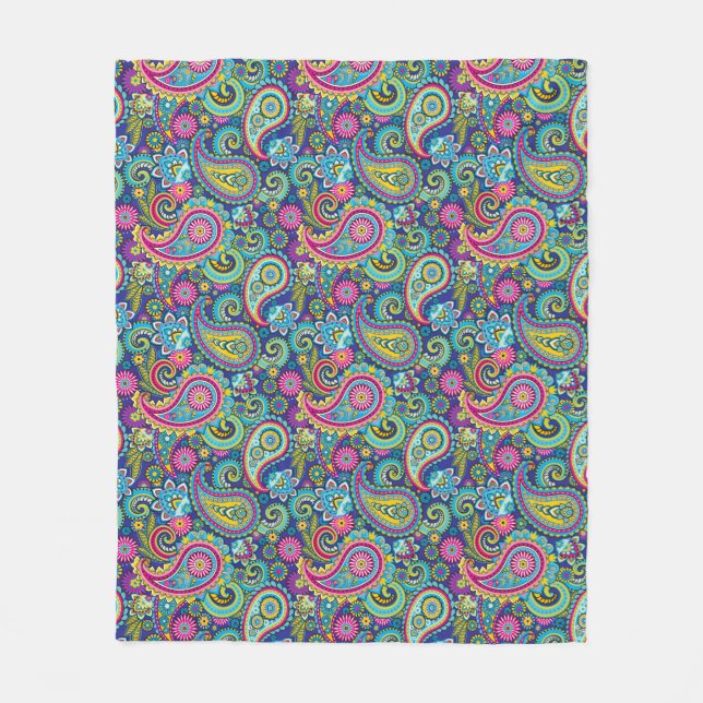 Manta Polar Trippy Hippy Paisley Fleece Blanket (Anverso)