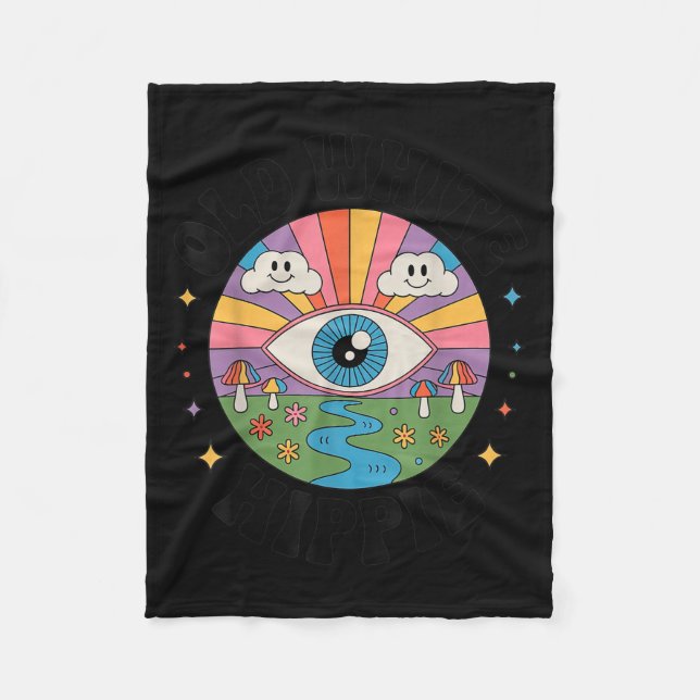 Manta Polar Trippy Old White Hipe Retro Psychedelic Art  (Anverso)