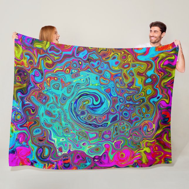 Manta Polar Trippy Sky Blue Abstract Retro Liquid Swirl (In situ)