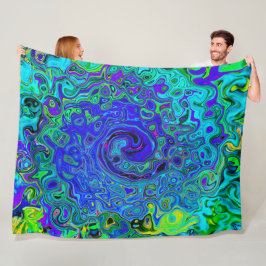 Manta Polar Trippy Violet Blue Abstract Retro Liquid Swirl