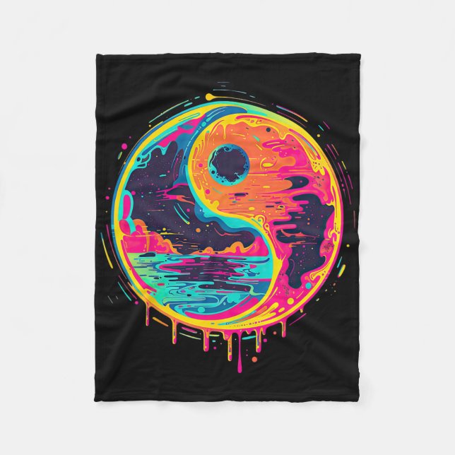 Manta Polar Trippy Yin Yang Zen Cosmic Yoga Design Vaporwave P (Anverso)