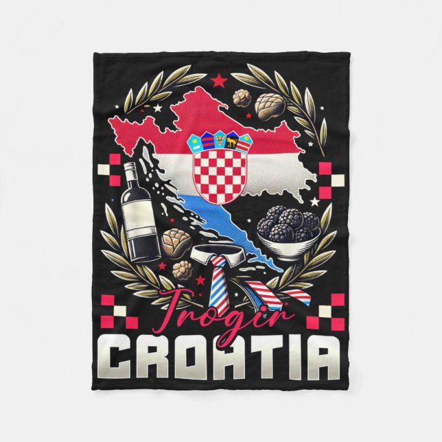 Manta Polar Trogir Croatia Souvenir Croatian Flag Map  (Anverso)
