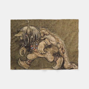Manta Polar "Troll de granja" del artista sueco John Bauer