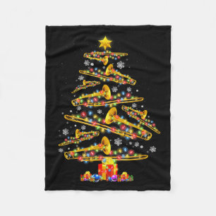 Manta Polar Trompetista de Navidad Tocando Trombón Árbol de Na