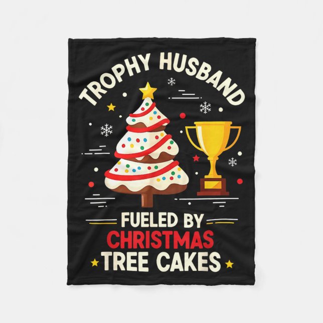 Manta Polar Trophy Retro Husband Fueled By Christmas Tree Cake (Anverso)