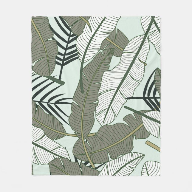 Manta Polar Tropical leaves seamless pattern  (Anverso)