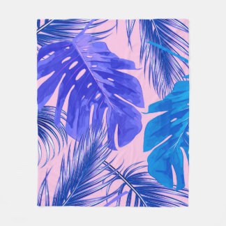 Manta Polar Tropical palm leaves, jungle leaves seamless flora
