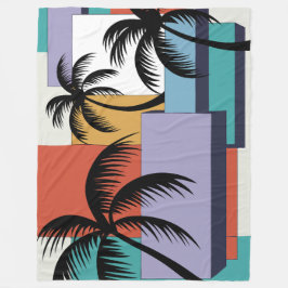 Manta Polar Tropical Palms on Geometric Sunset Background