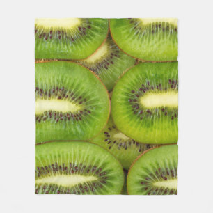 Manta Polar trozos de kiwi frescos y maduros en castaño de gal