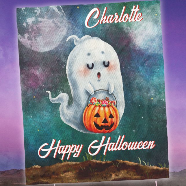 Manta Polar Truco o trato, los fantasmas son dulces Halloween (Subido por el creador)