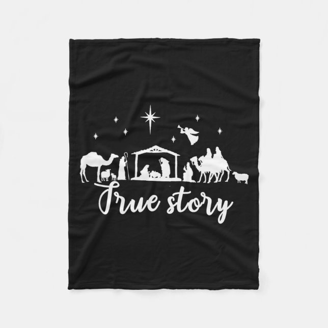 Manta Polar True Story Christmas Gift Religious Nativity Scene (Anverso)