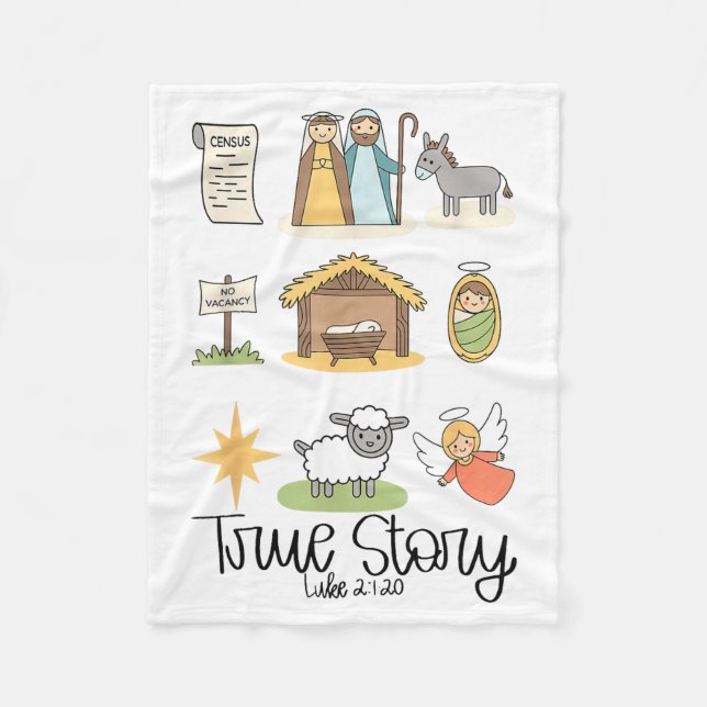 Manta Polar True Story Jesus Nativity Christian Christmas  (Anverso)