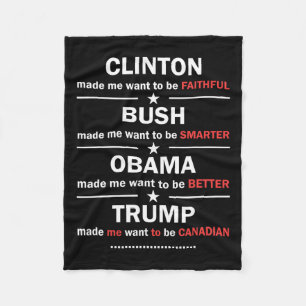 Manta Polar Trump 2020 Clinton divertido Bush Obama Trump Cana