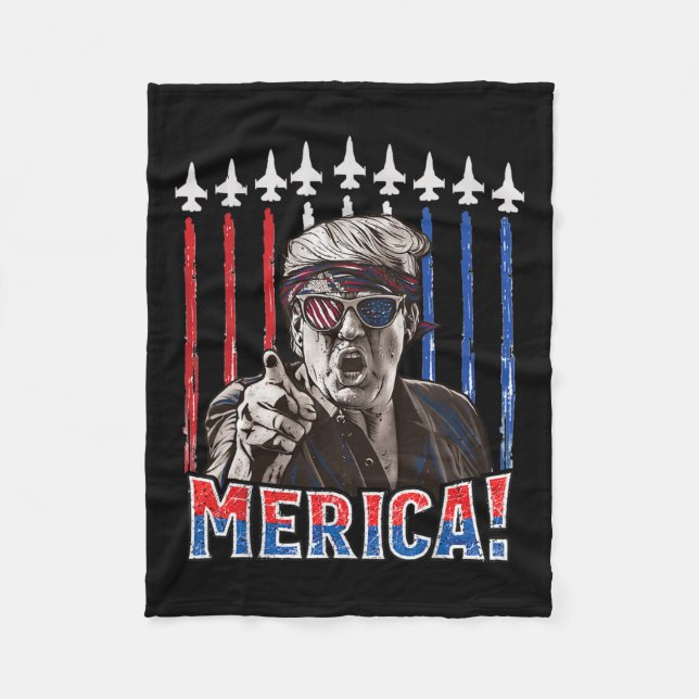 Manta Polar Trump 2024 4 De Julio Bandera Patriótica Estadouni (Anverso)