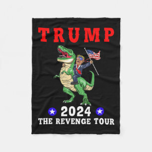 Manta Polar Trump 2024 El tour de venganza montando dinosaurio