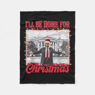 Manta Polar Trump 2024 Estaré en casa para Navidades Santa Fun