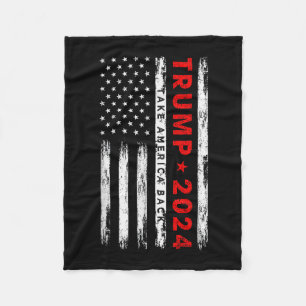 Manta Polar Trump 2024 Recuperemos América Bandera Americana P