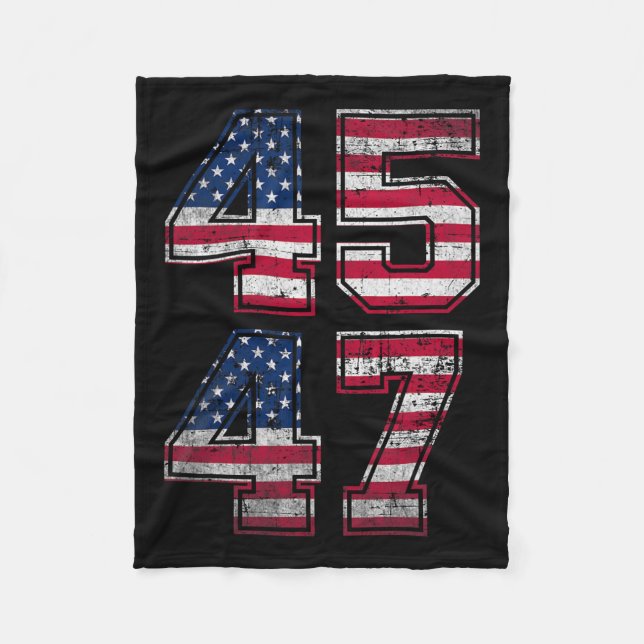 Manta Polar Trump 45 47 Retro 4547 bandera ventilado estadouni (Anverso)