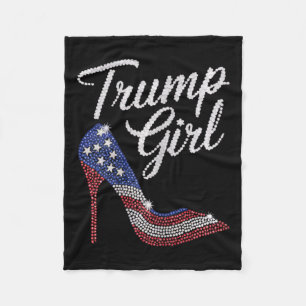 Manta Polar Trump Chica de alto talón Bandera Americana Hincha