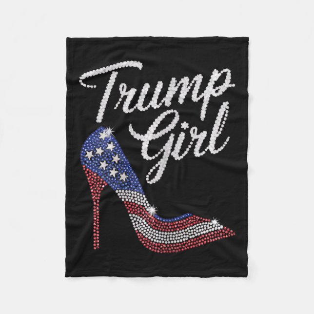 Manta Polar Trump Chica de alto talón Bandera Americana Hincha (Anverso)