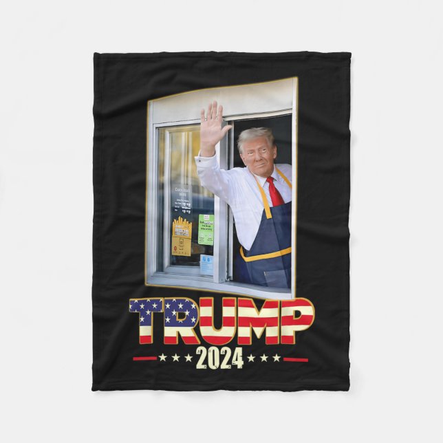 Manta Polar Trump con un trabajador de Mc Donald Trump vota po (Anverso)