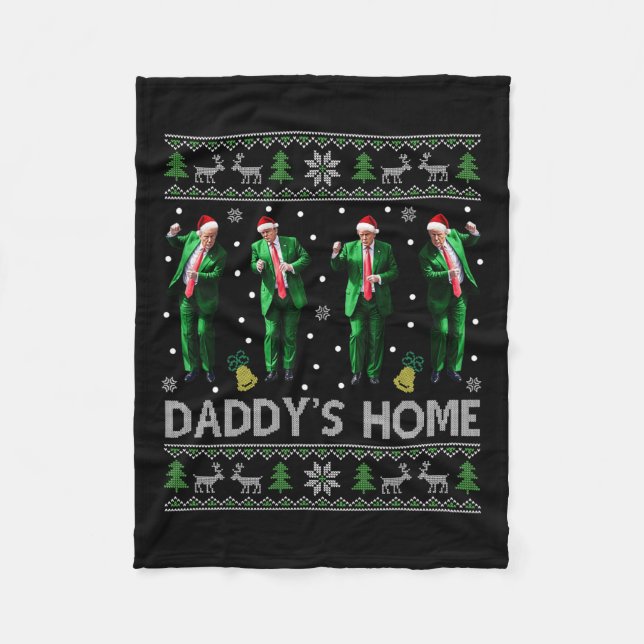 Manta Polar Trump Dance Trump Estaré en casa (Anverso)