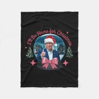 Manta Polar Trump Estaré en casa para Navidades Divertidas Nav