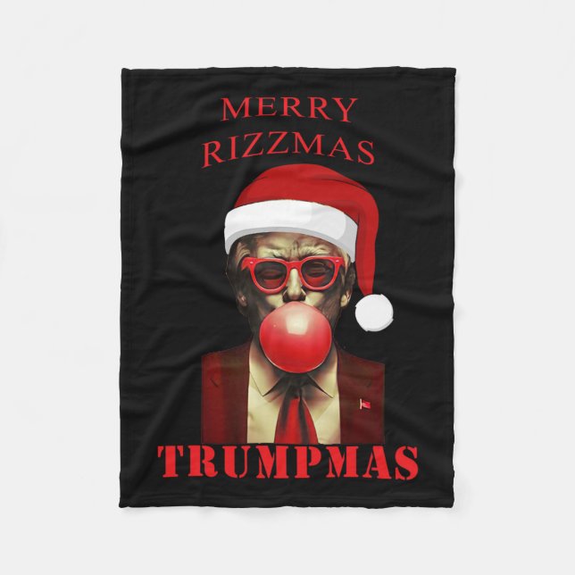 Manta Polar Trump Feliz Navidad Trump Navidades graciosos Bubb (Anverso)