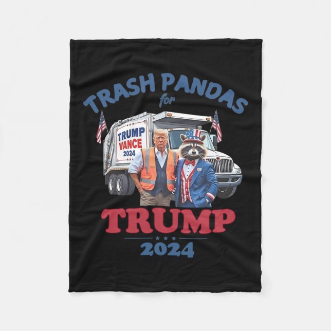 Manta Polar Trump Garbyge Trash Pandas para Trump 2024 (Anverso)