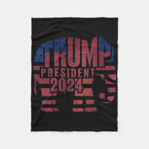 Manta Polar Trump Presidente 2024 Elefante Republicano
