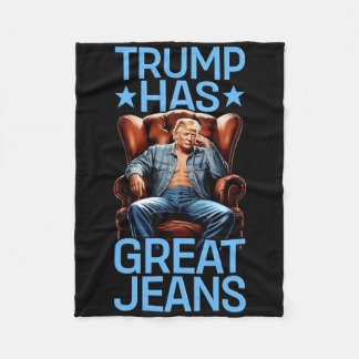 Manta Polar Trump Tiene Grandes Vaqueros Chistoso Retro Denim