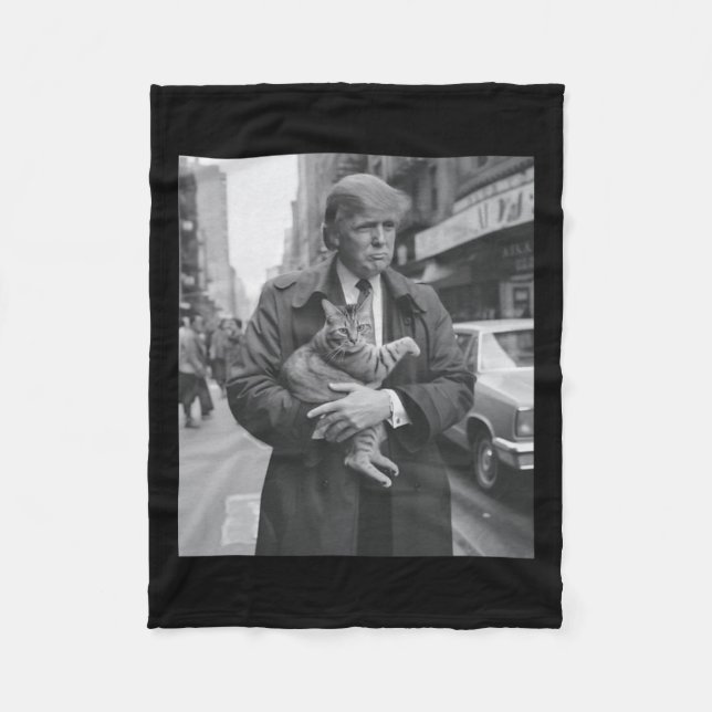 Manta Polar Trump Y Cat Graciosos (Anverso)