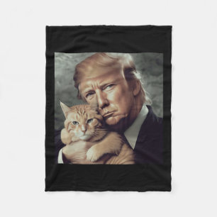 Manta Polar Trump Y Cat - Meme divertido del gato Trump
