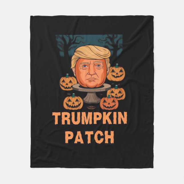 Manta Polar Trumpkin Halloween - Divertida calabaza política D (Anverso)